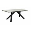 Стол DikLine DKX140 керамика глянец Ostra Bianco (мрамор глянец белый)/подстолье черное/опоры черные (2уп.) | Интернет магазин мебели и декора LifeDekor