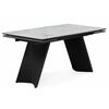 Стол стеклянный Вейв 140(200)х80 кристл белый мрамор / черный | Интернет магазин мебели и декора LifeDekor
