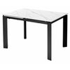 Стол CORNER 120 MATT WHITE MARBLE SINTERED STONE/ BLACK М-City | Интернет магазин мебели и декора LifeDekor