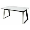 Стол Франк 160 БЕЛЫЙ МРАМОР, стекло / ЧЕРНЫЙ-БЕЛЫЙ МРАМОР, М-City | Интернет магазин мебели и декора LifeDekor