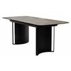 Стол RASMUS 160 KL-80 Серый мрамор, итальянская керамика / черный каркас М-City | Интернет магазин мебели и декора LifeDekor