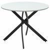 Стол ДАРИО D100 Белый, стекло/ Черный каркас М-City | Интернет магазин мебели и декора LifeDekor