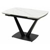 Стол ALATRI 120 MATT WHITE MARBLE SINTERED STONE / BLACK М-City | Интернет магазин мебели и декора LifeDekor