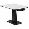 Стол BALDE 140 MATT WHITE MARBLE SOLID CERAMIC / BLACK, ®DISAUR | Интернет магазин мебели и декора LifeDekor