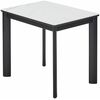Стол ТЕТ-А-ТЕТ 120  Белый мрамор, керамика / Черный каркас М-City | Интернет магазин мебели и декора LifeDekor