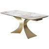 Стол MATIAS 180 GLOSS LUXURY PANDORA SOLID CERAMIC / шампань, ®DISAUR | Интернет магазин мебели и декора LifeDekor