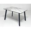 Стол ТИК ТАК 90  Белый мрамор активный, керамика / Черный каркас М-City | Интернет магазин мебели и декора LifeDekor