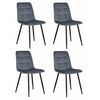 Набор 4 шт Стул обеденный DOBRIN CHILLY, Серо-голубой Holland 14, основание черное, Вариант: Серо-голубой Holland 14, основание черное | Интернет магазин мебели и декора LifeDekor