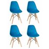 Набор 4 шт Стул обеденный DOBRIN DSW, ножки светлый бук, цвет голубой (BE-02), Вариант: ножки светлый бук, цвет голубой (BE-02) | Интернет магазин мебели и декора LifeDekor