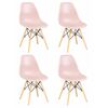 Набор 4 шт Стул обеденный DOBRIN DSW, ножки светлый бук, цвет светло-розовый (PK-02), Вариант: ножки светлый бук, цвет светло-розовый (PK-02) | Интернет магазин мебели и декора LifeDekor