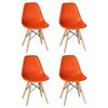 Набор 4 шт Стул обеденный DOBRIN DSW, ножки светлый бук, цвет оранжевый (O-02), Вариант: ножки светлый бук, цвет оранжевый (O-02) | Интернет магазин мебели и декора LifeDekor