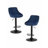 Набор 2 шт Стул барный DOBRIN LOGAN BLACK, синий велюр (MJ9-117), Вариант: синий велюр (MJ9-117) | Интернет магазин мебели и декора LifeDekor