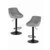Набор 2 шт Стул барный DOBRIN LOGAN BLACK, серый велюр (MJ9-75), Вариант: серый велюр (MJ9-75) | Интернет магазин мебели и декора LifeDekor