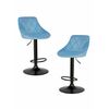 Набор 2 шт Стул барный DOBRIN LOGAN BLACK, пудрово-голубой велюр (MJ9-74), Вариант: пудрово-голубой велюр (MJ9-74) | Интернет магазин мебели и декора LifeDekor