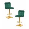 Набор 2 шт Стул барный DOBRIN GOLDIE, зеленый велюр (MJ9-88), Вариант: зеленый велюр (MJ9-88) | Интернет магазин мебели и декора LifeDekor
