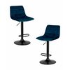 Набор 2 шт Стул барный DOBRIN TAILOR BLACK, синий велюр (MJ9-117), Вариант: синий велюр (MJ9-117) | Интернет магазин мебели и декора LifeDekor