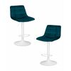 Набор 2 шт Стул барный DOBRIN TAILOR WHITE, морской волны велюр (MJ9-99), Вариант: морской волны велюр (MJ9-99) | Интернет магазин мебели и декора LifeDekor