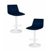 Набор 2 шт Стул барный DOBRIN TAILOR WHITE, синий велюр (MJ9-117), Вариант: синий велюр (MJ9-117) | Интернет магазин мебели и декора LifeDekor