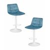 Набор 2 шт Стул барный DOBRIN TAILOR WHITE, пудрово-голубой велюр (MJ9-74), Вариант: пудрово-голубой велюр (MJ9-74) | Интернет магазин мебели и декора LifeDekor