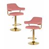 Набор 2 шт Стул барный DOBRIN CHARLY GOLD, розовый велюр (MJ9-32), Вариант: розовый велюр (MJ9-32) | Интернет магазин мебели и декора LifeDekor