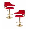 Набор 2 шт Стул барный DOBRIN CHARLY GOLD, красный велюр (MJ9-45), Вариант: красный велюр (MJ9-45) | Интернет магазин мебели и декора LifeDekor