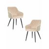 Набор 2 шт Стул обеденный DOBRIN ROBERT, черные матовые ножки, велюр V108-98 Бежевый, Вариант: черные матовые ножки, велюр V108-98 Бежевый | Интернет магазин мебели и декора LifeDekor
