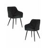 Набор 2 шт Стул обеденный DOBRIN ROBERT, черные матовые ножки, велюр V108-77 Чёрный, Вариант: черные матовые ножки, велюр V108-77 Чёрный | Интернет магазин мебели и декора LifeDekor