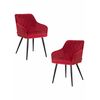 Набор 2 шт Стул обеденный DOBRIN ROBERT, черные матовые ножки, велюр V108-37 Бордовый, Вариант: черные матовые ножки, велюр V108-37 Бордовый | Интернет магазин мебели и декора LifeDekor