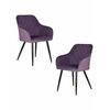 Набор 2 шт Стул обеденный DOBRIN ROBERT, черные матовые ножки, велюр V108-45 Темно-фиолетовый, Вариант: черные матовые ножки, велюр V108-45 Темно-фиолетовый | Интернет магазин мебели и декора LifeDekor