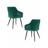 Набор 2 шт Стул обеденный DOBRIN ROBERT, черные матовые ножки, велюр V108-64 Зелёный, Вариант: черные матовые ножки, велюр V108-64 Зелёный | Интернет магазин мебели и декора LifeDekor