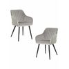 Набор 2 шт Стул обеденный DOBRIN ROBERT, черные матовые ножки, велюр V108-81 Серый, Вариант: черные матовые ножки, велюр V108-81 Серый | Интернет магазин мебели и декора LifeDekor
