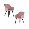 Набор 2 шт Стул обеденный DOBRIN ROBERT, черные матовые ножки, велюр V108-15 Розовый, Вариант: черные матовые ножки, велюр V108-15 Розовый | Интернет магазин мебели и декора LifeDekor