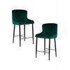 Набор 2 шт Стул полубарный DOBRIN CHRISTIAN'65, черные ножки, зеленый велюр (V108-64), Вариант: черные ножки, зеленый велюр (V108-64) | Интернет магазин мебели и декора LifeDekor