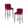 Набор 2 шт Стул барный DOBRIN CHRISTIAN'75, черные ножки, бордовый велюр (V108-85), Вариант: черные ножки, бордовый велюр (V108-85) | Интернет магазин мебели и декора LifeDekor