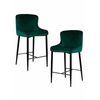 Набор 2 шт Стул барный DOBRIN CHRISTIAN'75, черные ножки, зеленый велюр (V108-64), Вариант: черные ножки, зеленый велюр (V108-64) | Интернет магазин мебели и декора LifeDekor