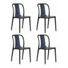 Набор 4 шт Стул обеденный DOBRIN ADAM, черный/серо-голубой, Вариант: черный/серо-голубой | Интернет магазин мебели и декора LifeDekor