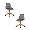 Набор 2 шт Офисное кресло для персонала DOBRIN MONTY GOLD, серый велюр (MJ9-75), Вариант: серый велюр (MJ9-75) | Интернет магазин мебели и декора LifeDekor
