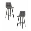 Набор 2 шт Стул барный DOBRIN NICOLE, черные матовые ножки, серая антрацитовая винтажная экокожа (RU-08), Вариант: черные матовые ножки, серая антрацитовая винтажная экокожа (RU-08) | Интернет магазин мебели и декора LifeDekor
