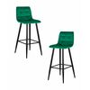 Набор 2 шт Стул барный DOBRIN NICOLE, черные матовые ножки, зелёный велюр (108-64), Вариант: черные матовые ножки, зелёный велюр (108-64) | Интернет магазин мебели и декора LifeDekor