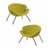 Набор 2 шт Кресло дизайнерское DOBRIN EMILY, светло-зеленая ткань AF3, черное основание, Вариант: светло-зеленая ткань AF3, черное основание | Интернет магазин мебели и декора LifeDekor