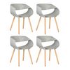 Набор 4 шт Стул обеденный DOBRIN ALIEN, ножки светлый бук, цвет светло-серый (GR-01), Вариант: ножки светлый бук, цвет светло-серый (GR-01) | Интернет магазин мебели и декора LifeDekor