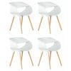 Набор 4 шт Стул обеденный DOBRIN ALIEN, ножки светлый бук, цвет белый (W-02), Вариант: ножки светлый бук, цвет белый (W-02) | Интернет магазин мебели и декора LifeDekor