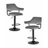 Набор 2 шт Стул барный DOBRIN CHARLY BLACK, серый велюр (MJ9-75), Вариант: серый велюр (MJ9-75) | Интернет магазин мебели и декора LifeDekor