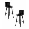 Набор 2 шт Стул барный DOBRIN NICOLE, черные матовые ножки, черная экокожа (P-01), Вариант: черные матовые ножки, чёрная экокожа (P-01) | Интернет магазин мебели и декора LifeDekor