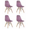 Набор 4 шт Стул обеденный DOBRIN BENNET, ножки светлый бук, пудрово-сиреневый велюр (HLR-27), Вариант: ножки светлый бук, пудрово-сиреневый велюр (HLR-27) | Интернет магазин мебели и декора LifeDekor