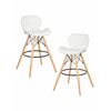 Набор 2 шт Стул барный DOBRIN BUTTERFLY BAR, ножки светлый бук, цвет белый, Вариант: ножки светлый бук, цвет белый | Интернет магазин мебели и декора LifeDekor
