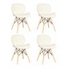 Набор 4 шт Стул обеденный DOBRIN BUTTERFLY, ножки светлый бук, цвет сиденья кремовый, Вариант: ножки светлый бук, цвет сиденья кремовый | Интернет магазин мебели и декора LifeDekor