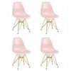 Набор 4 шт Стул обеденный DOBRIN DSR, ножки золотые, цвет светло-розовый (PK-02), Вариант: ножки золотые, цвет светло-розовый (PK-02) | Интернет магазин мебели и декора LifeDekor