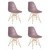Набор 4 шт Стул обеденный DOBRIN DSR, ножки золотые, цвет сиреневый (P-04), Вариант: ножки золотые, цвет сиреневый (P-04) | Интернет магазин мебели и декора LifeDekor