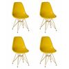 Набор 4 шт Стул обеденный DOBRIN DSR, ножки золотые, цвет жёлтый (Y-01), Вариант: ножки золотые, цвет жёлтый (Y-01) | Интернет магазин мебели и декора LifeDekor